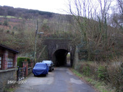 
Halls Road railway bridge, York Place, Cwmcarn, January 2007